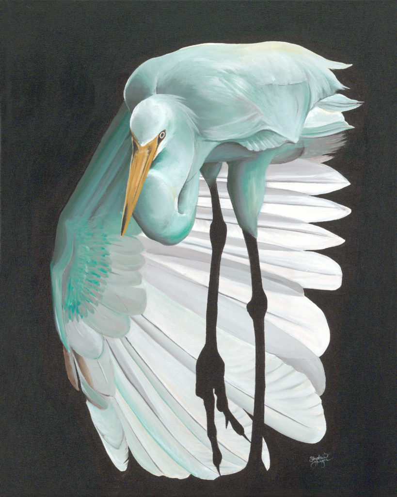 Painting of Egret by Torregrossa Fine Art